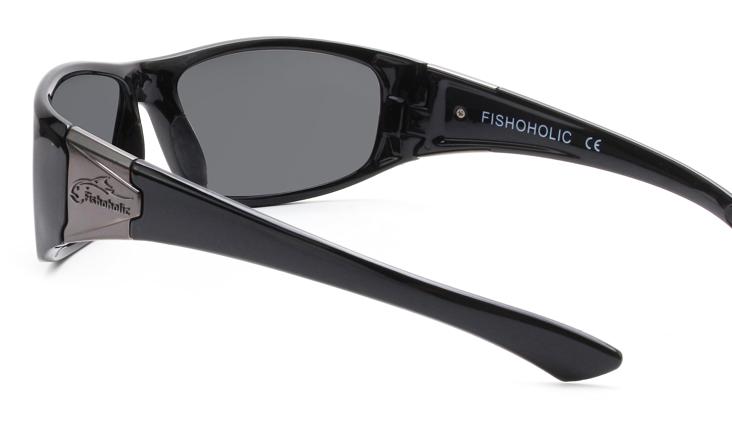 Fishoholic Polaryzacyjne okulary przeciwsłoneczne wędkarskie z metalowym logo UV400 prezent wędkarski z twardym etui i woreczkiem
