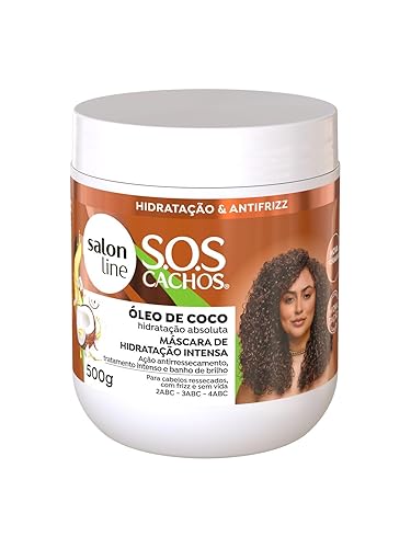 Salon Line - Linha SOS Cachos (Oleo de Coco) - Mascara de Hidratacao Intensa 500 Gr - Colección (SOS Curls (Aceite de Coco) - Mascarilla Hidratante