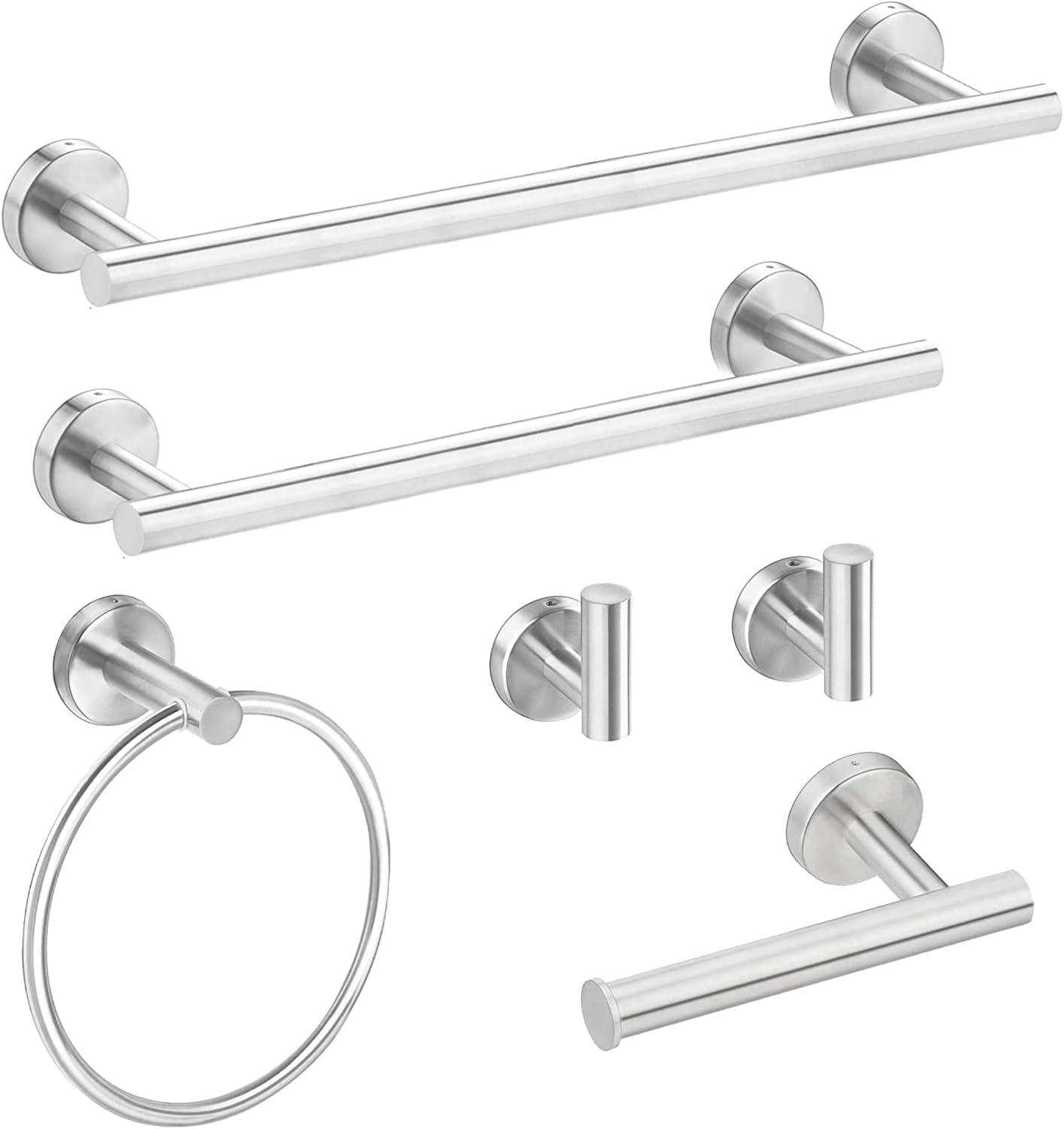 Amazon Basics, 5 Piece, Satin Nickel AB-BR817-SN Bathroom Hardware Set ...
