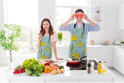 Vista 10 de Delantal de cocina con cabeza de gato negro, delantal con babero para chef restaurante, limpieza del hogar, Multi-003