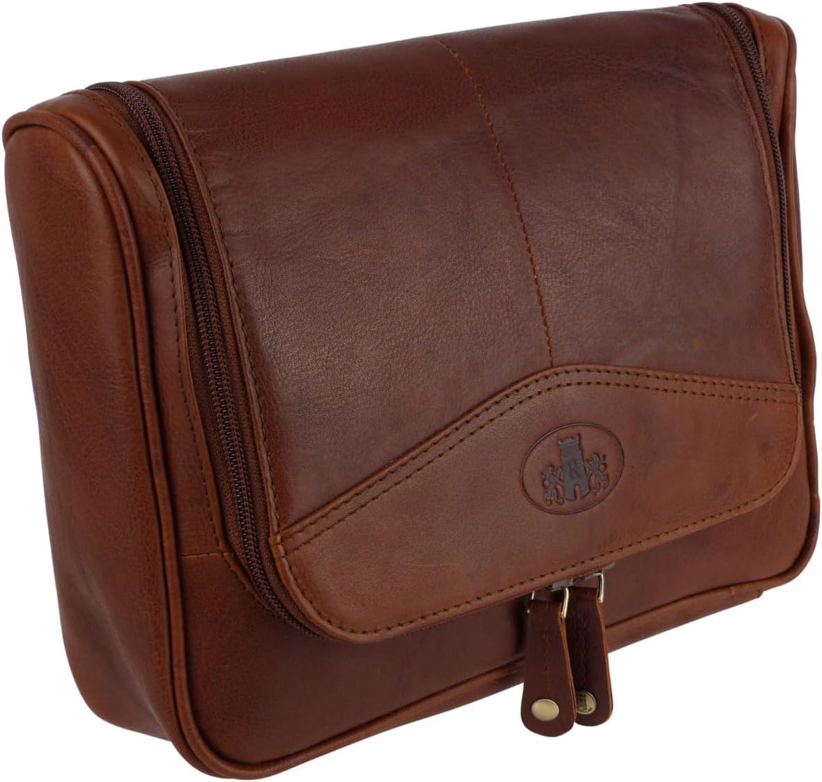 Mens Leather Hanging Travel Wash Bag – Cognac Mens Leather Hanging Travel Wash Bag – Cognac