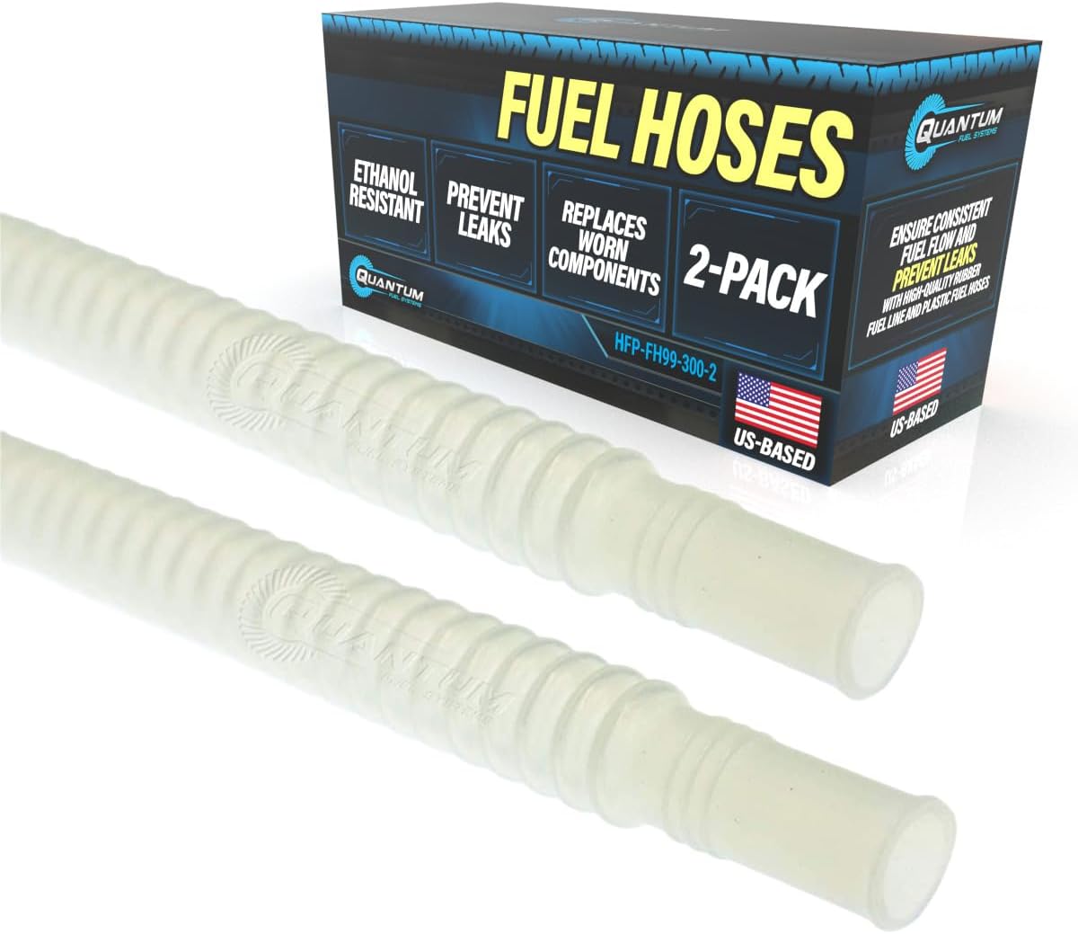QFS Corrugated Fuel Hose 300mm (11.8 in) x 9mm (0.35 in) - E85/Ethanol