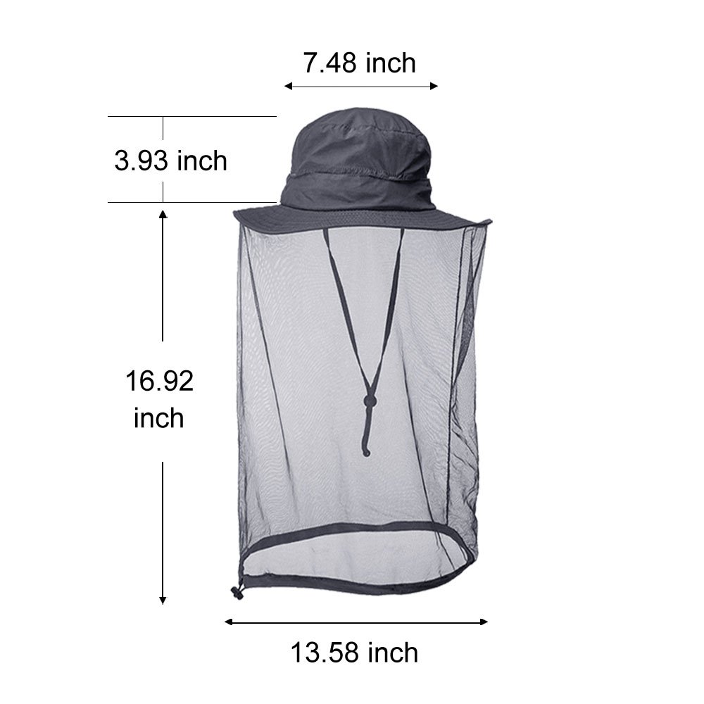 AYAMAYA Chapeau avec Filet Anti-Moustique, Chapeau de Pêche Anti-Insectes pour Hommes/Femmes, Chapeau de Camouflage Apiculture pour la Pêche en Plein Air, la Randonnée, Le Jardinage