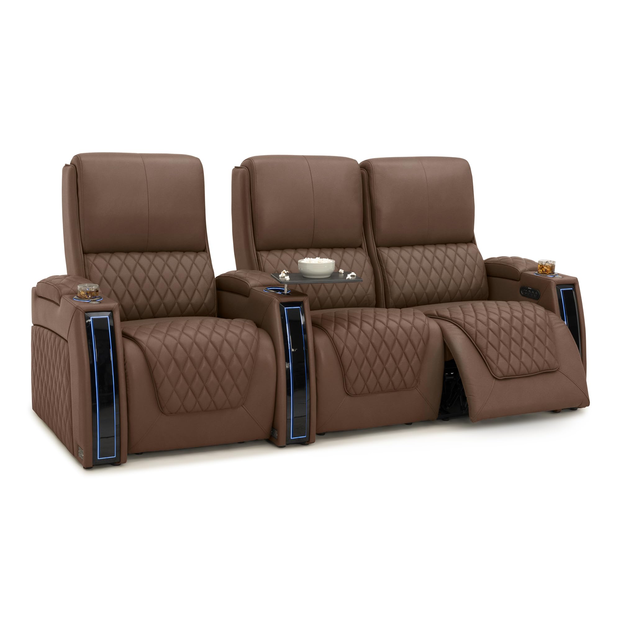 Seatcraft Apex Home Theater Seating Tobacco Row of 3 Right Loveseat