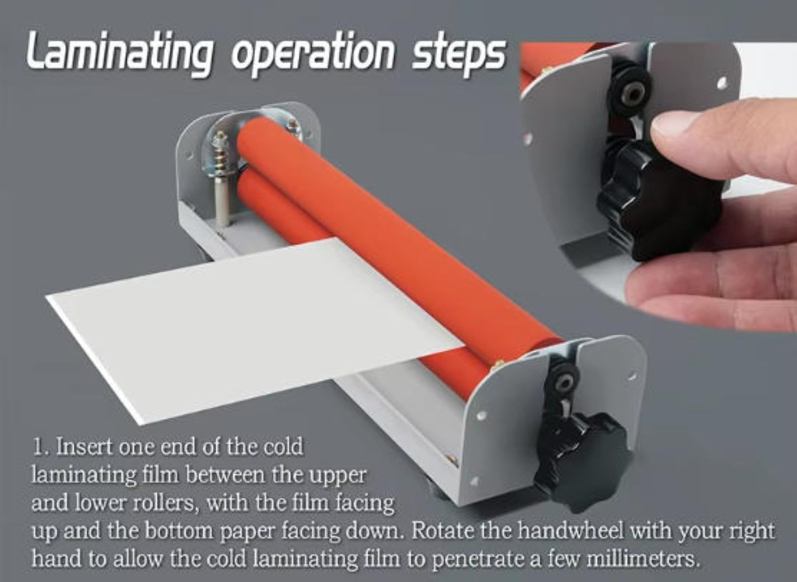 Manuelles Kaltlaminiergerät A4, 12-Zoll Handkurbel Rollenlaminator