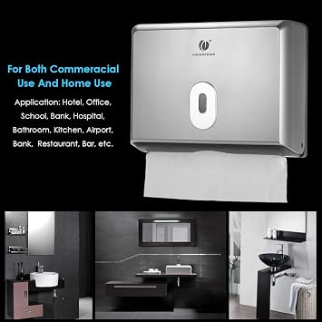 Toilet Tissue Dispenser, Paper Towel Dispenser, Wall-Mounted Bathroom Tissue Dispenser (Silver)