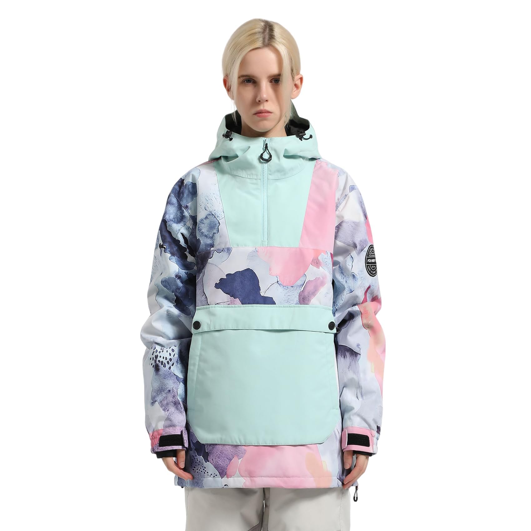 GSOU SNOW Anorak - Giacca da sci da donna, da snowboard, impermeabile, antivento, traspirante, calda, con cappuccio