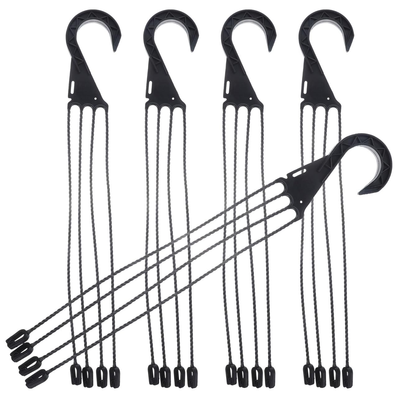 NOLITOY 5 Pcs Plastic Hanging Basket Hooks, Heavy Duty Replacement Plant Pot Hangers for 3-Point & 4-Point Garden Containers, UV-Resistant Flowerpot Clip-on Hook for Balcony, Terrace & Greenhouse