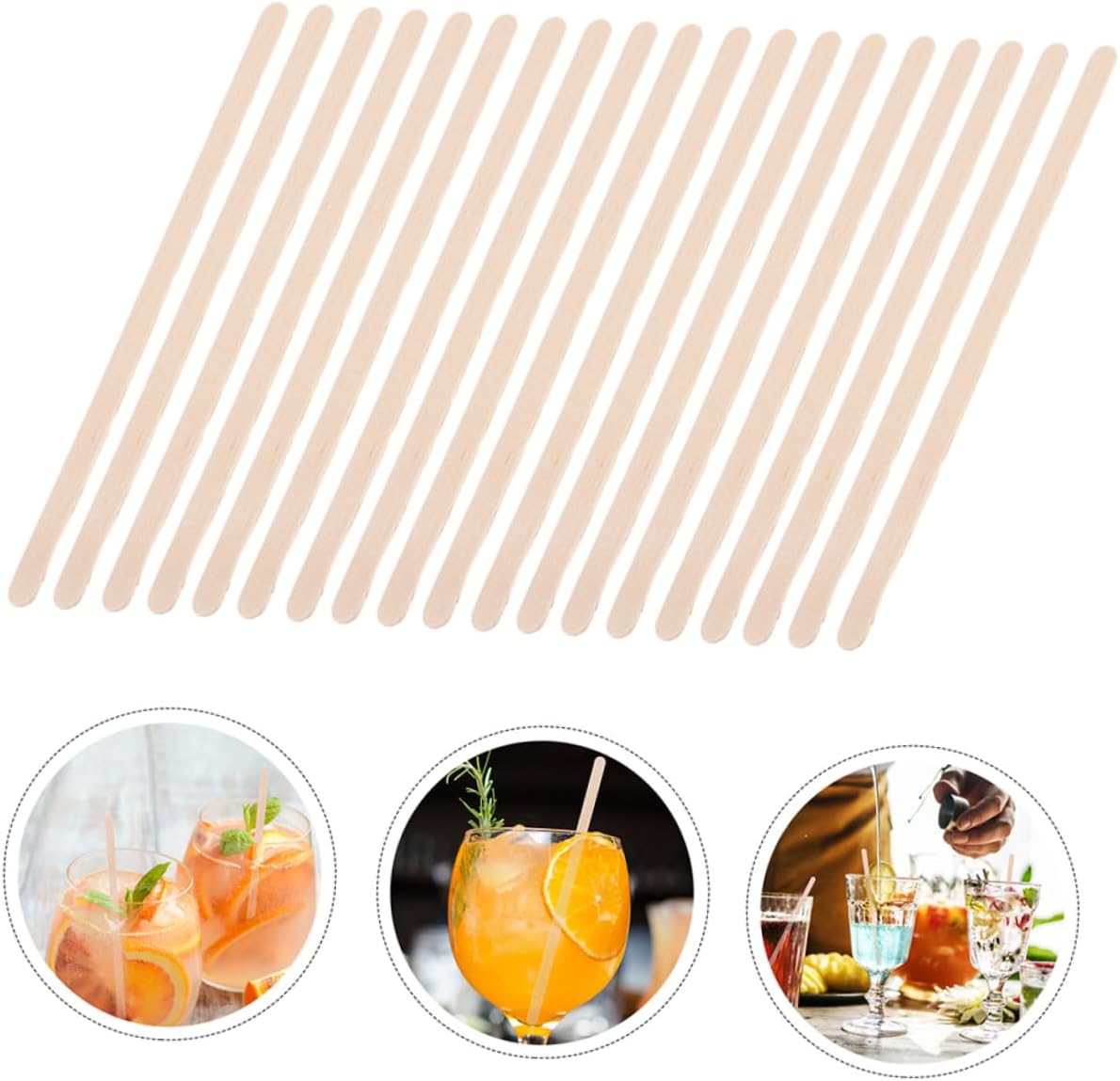Alipis 500pcs Wooden Coffee Beverage Stir Sticks Mixers for Coffee Tea and and Strong Stirring Tool