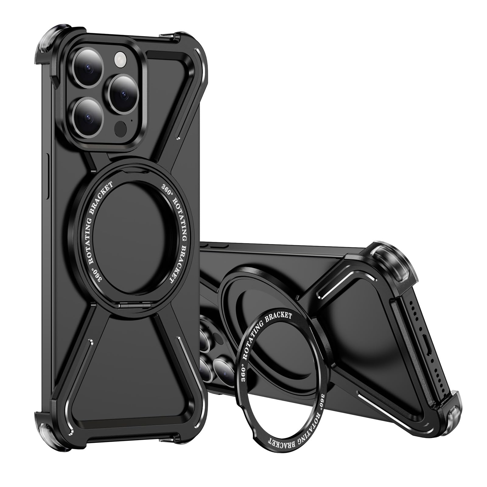 Coque fine en métal iPhone 15 Pro avec support magnétique premium - 8