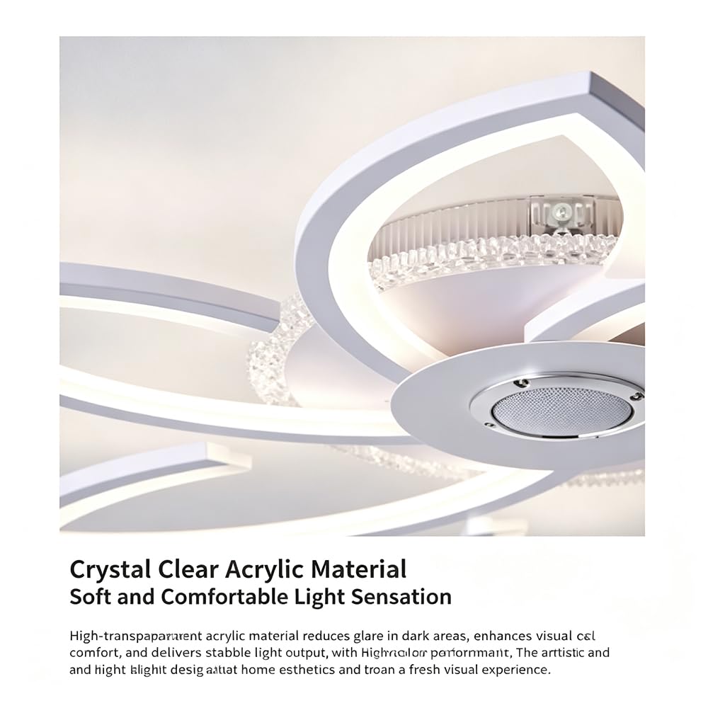 LED Plafoniera Lampada Da Soffitto Dimmerabile Cambio Colore, Telecomando Controllo Tramite App Petali Creativi Altoparlante Bluetooth RGB Lampada Musicale Per Soggiorno Camera Letto,A
