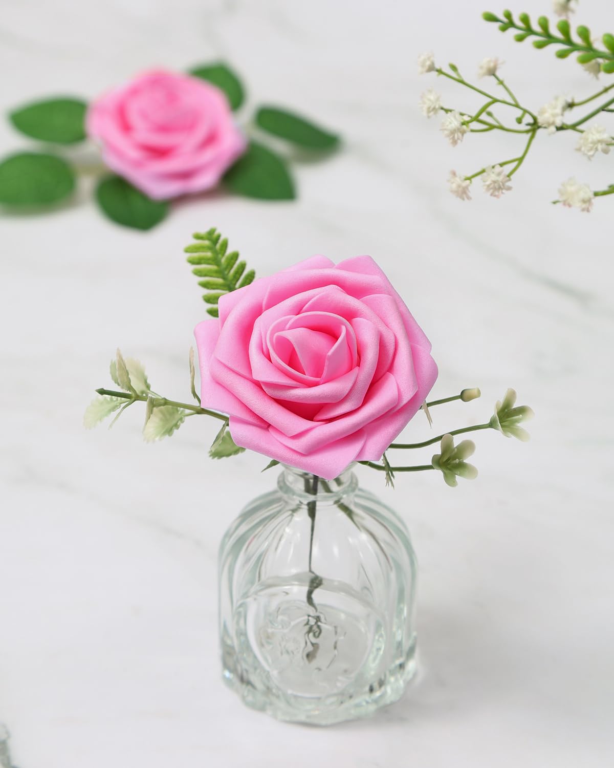 Rose Decorative Fai Da Te N&T NIETING Rose Artificiali, 30 Rose In Schiuma Realistiche Al Tatto, Per Fai Da Te, Bouquet Da Sposa, Baby Shower, Festa Della Mamma, San Valentino, Decorazione Per