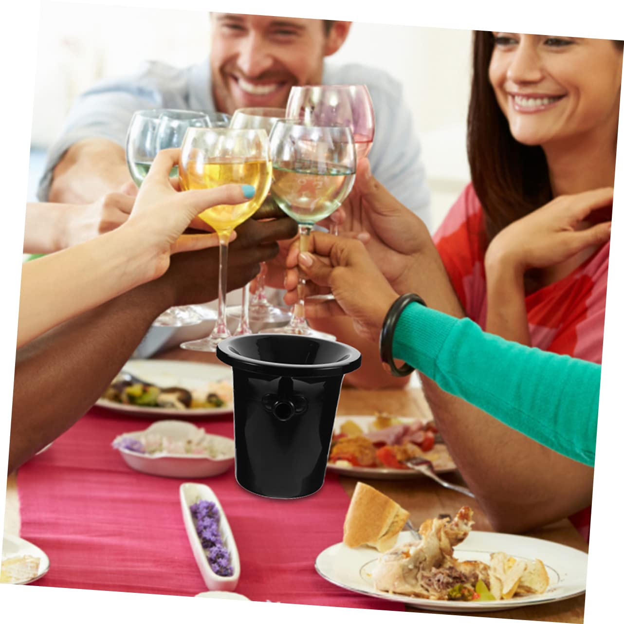Garneck Secchiello Robusto in Plastica per Degustazione Vino Contenitore per Ghiaccio E Birra per Casa E Bar