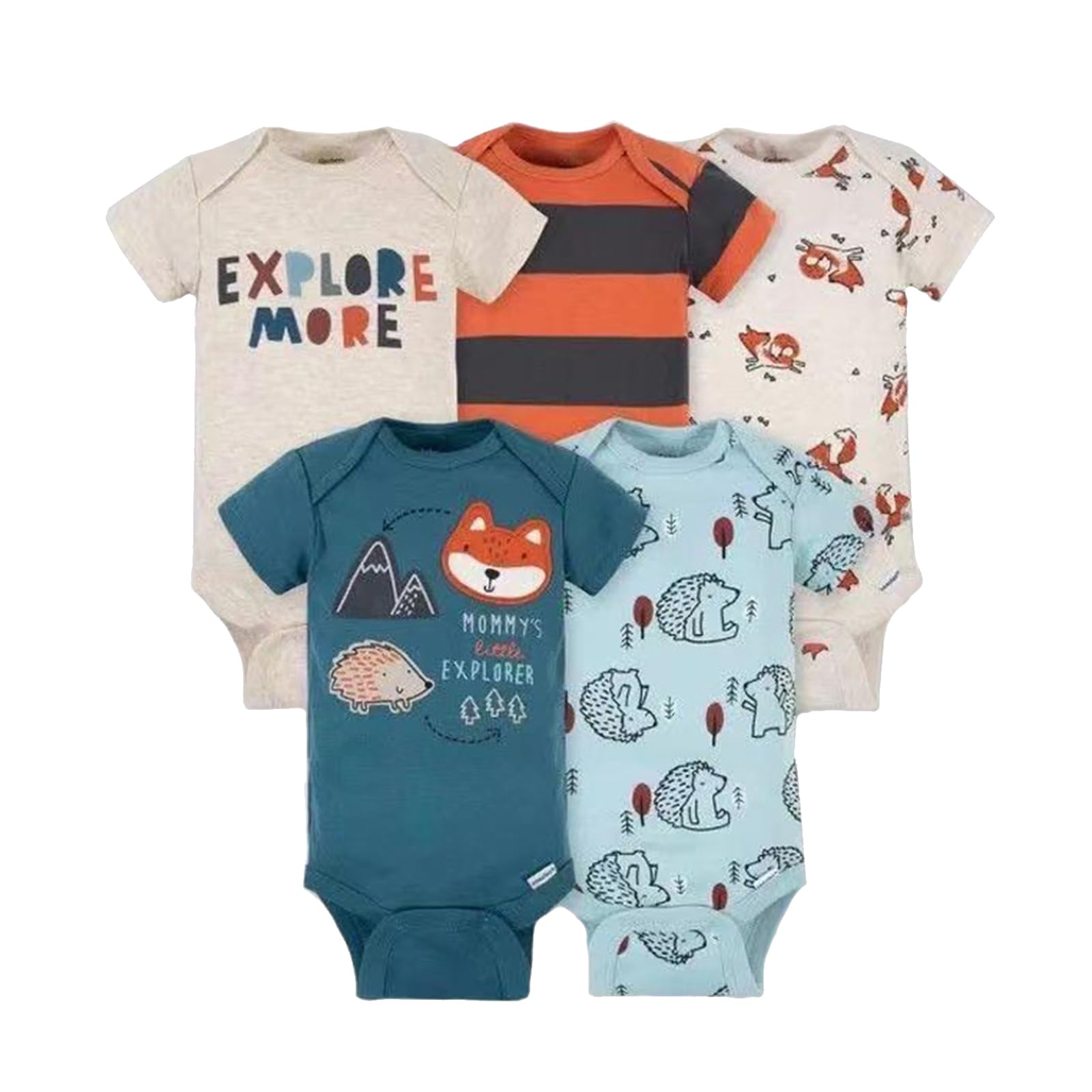 Body en Coton Lot de 5 Bébé Fille Garçon Bodys à Manches Courtes Mixte Bébé