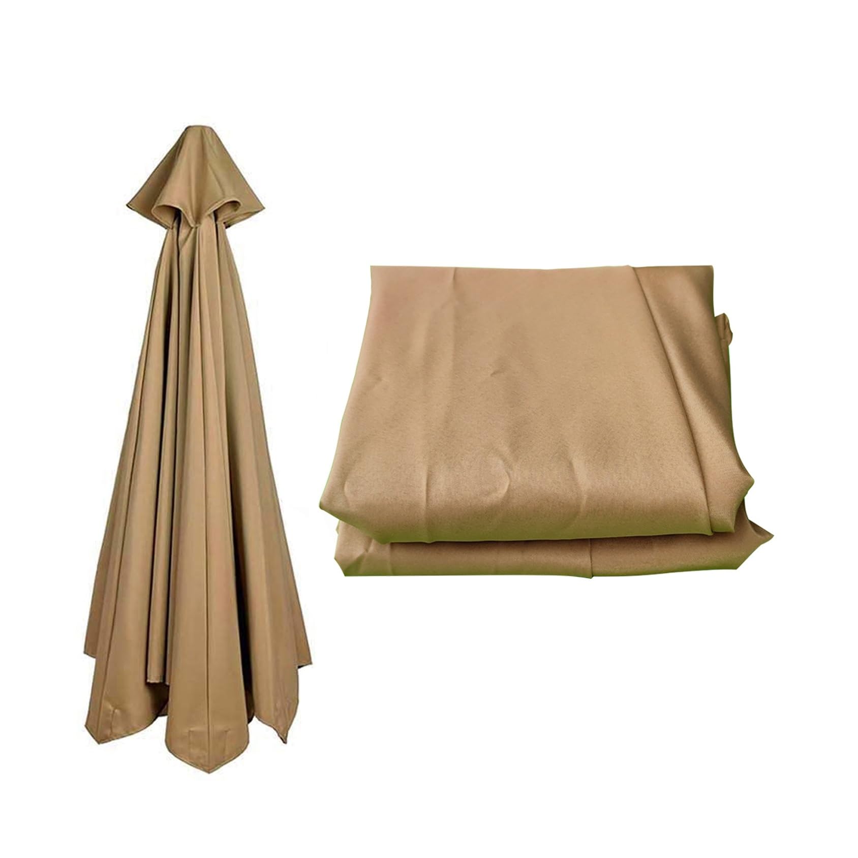 Patio Umbrella Replacement Canopy, 6/8 Ribs Garden Parasol Sunshade Cover, UV Protection Waterproof, Market Table Umbrella Replacement Cover(Khaki,8 ribs-270cm/8.8ft)