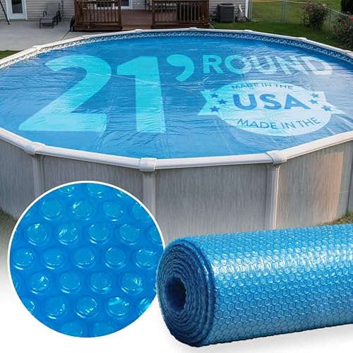 Doheny's Clear-Tek Micro Bubble Solar Pool Cover for Above Ground Swimming Pools | Increase Solar Energy Absorption, Retain Heat, Reduce Evaporation, Reduce Heat Loss & Save, 21 ft Round Blue 2400