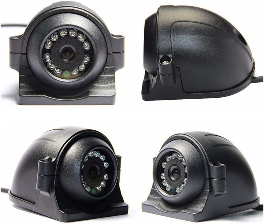 4Pin 12 LED Side Rear View Parking Reversing Backup Camera for Truck Bus Vehicle Monitor + 5M Video Cable 12V-24V (4Pin Chebian)