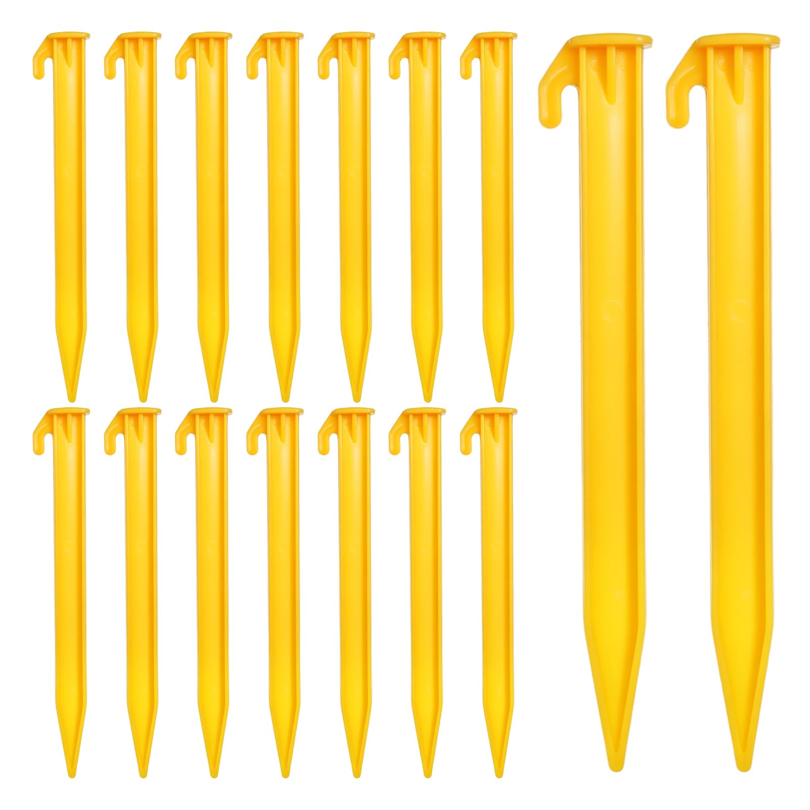 Photo 1 of 16 Pcs Plastic Stakes for Canopy Plastic Tent Stakes Heavy Duty Beach Tent Pegs Awning Camping Caravan Pegs Accessory Tents Peg Spike Hook for Outdoor Lawn Garden Beach Decoration Fixation