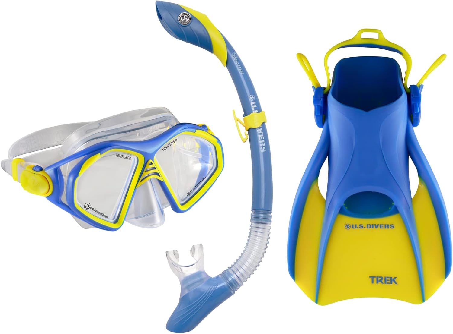 U.S. Divers Admiral Adult Snorkeling Set - Water-Tight Fit Mask, Anti-Fog Lens, Easy-Adjust Buckle System, Full Flex Easy Breath Snorkel, Vented Blade Fins - Travel Series | Unisex Adult : Everything Else