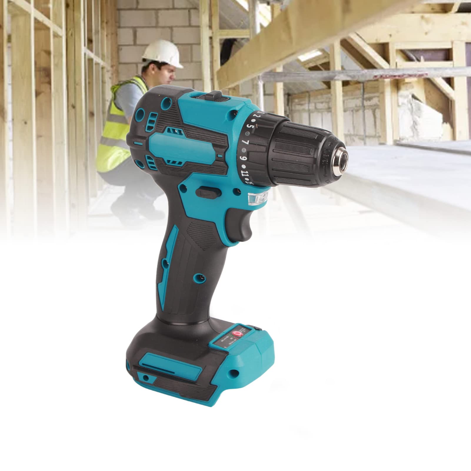 CHICIRIS Trapano Avvitatore Elettrico Senza Spazzole velocità 1700 Giri/min per Edilizia Professionale e Lavorazione del Legno con Impugnatura Ergonomica e Luce a LED