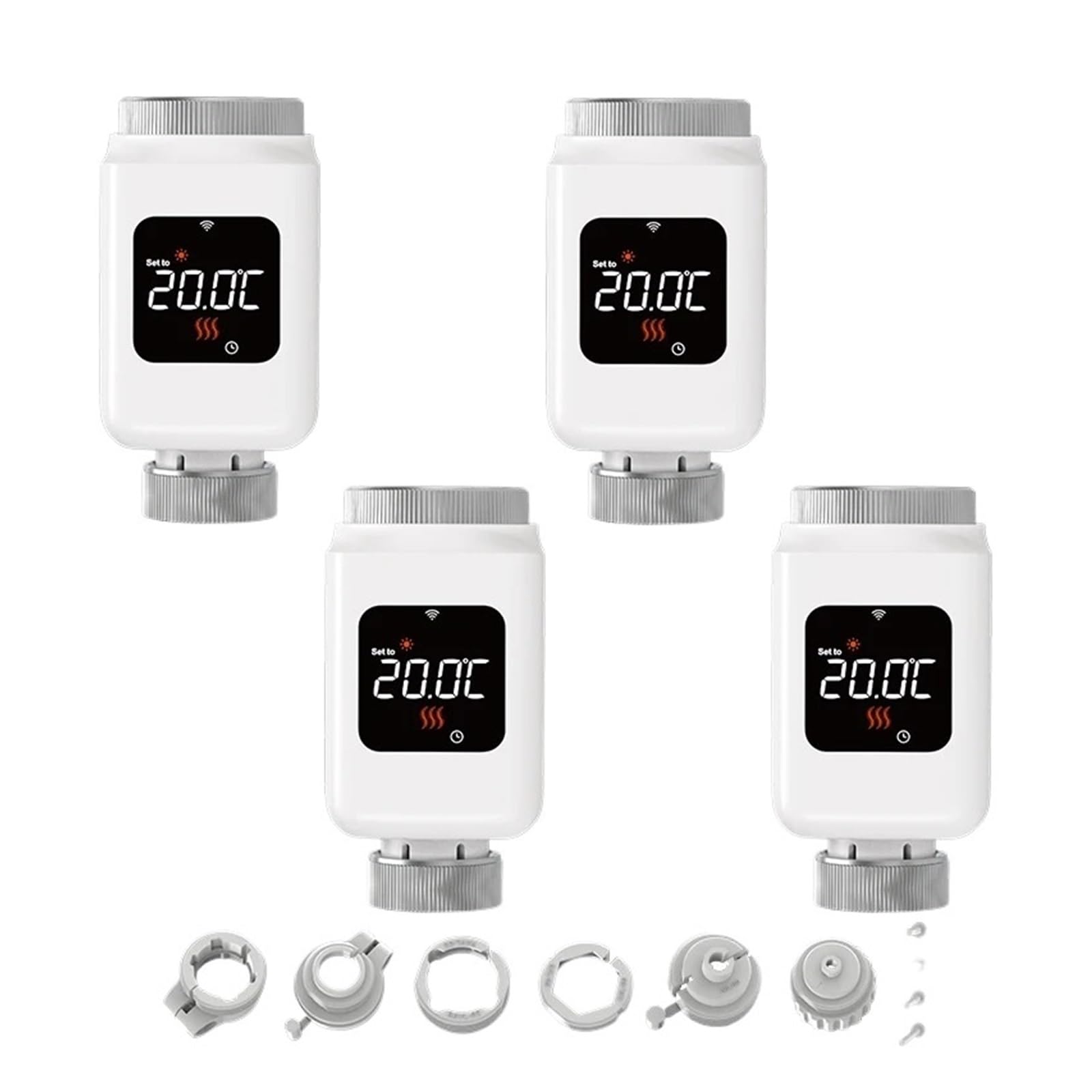 Valvola Termostatica for Radiatore TRV Zigbee Tuya Smart WiFi Temperatura modalità Vacanza(4PCS-Zigbee)
