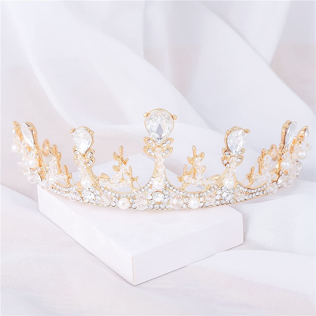 Tiaras Brillantes Hechos a Mano Diamantes de imitación Cristales Corona Novia Boda Tocado Accesorios de joyería for el Cabello