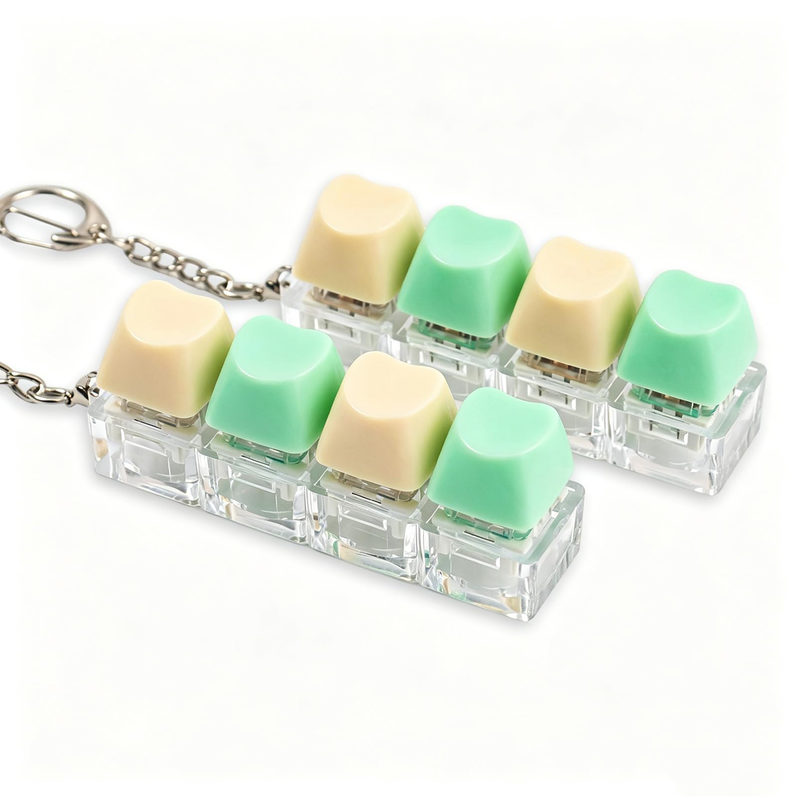 2 Pcs Heart-Shaped Keyboard Fidget Toy - 4 Keys Cute Clicker Keyboard Fidget for Adults Relieve Stress and Anxiety Decompression Keyboard Fidget Keychain — image 1