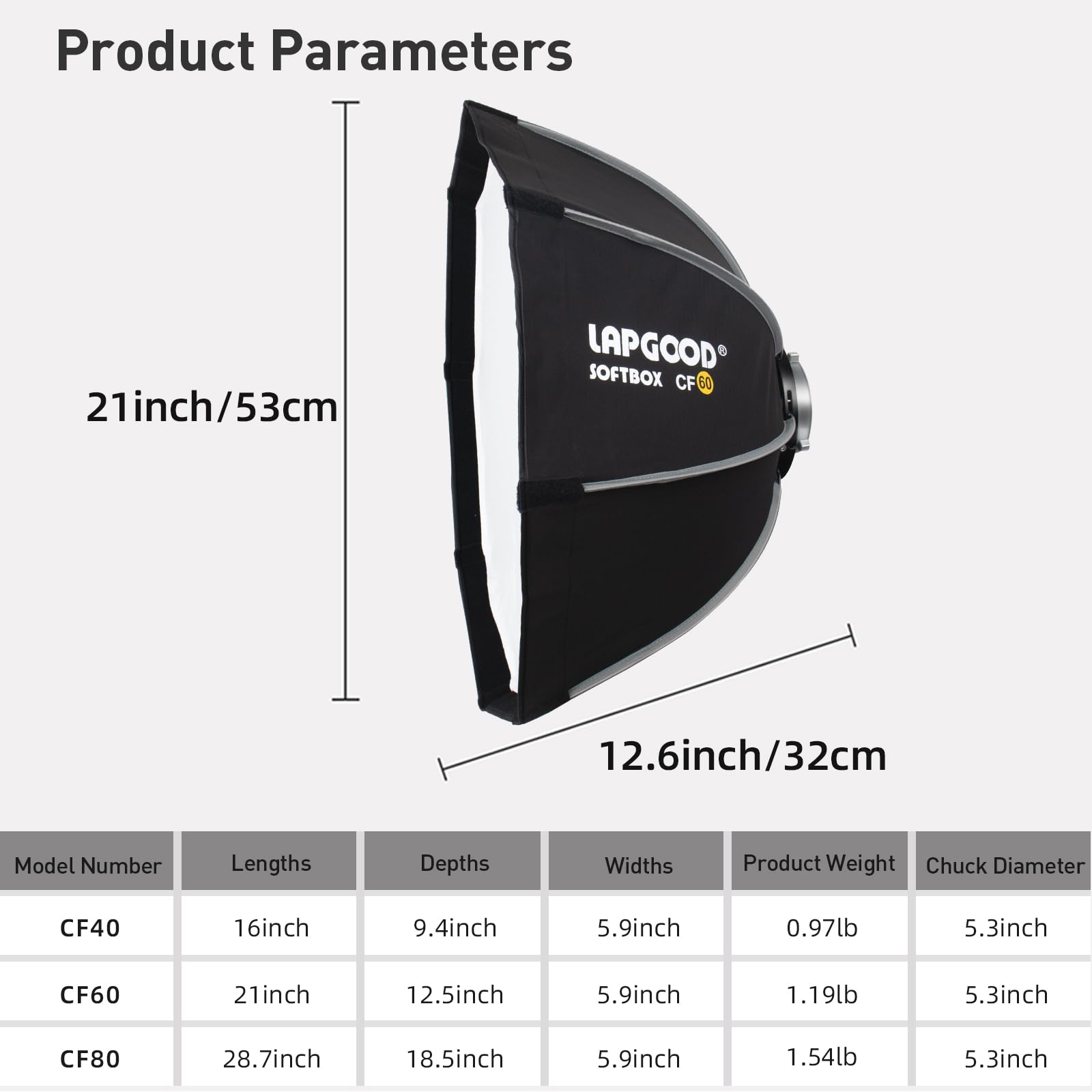 Bowens Mount Softbox 80CM Handheld Quick Set-up, S-Type Bracket Kompatibel mit Godox Canon Sony Fuji YongNuo Flash AD200PRO V1 TT600 V860III 430EXIII SB500 YN320EX YN560
