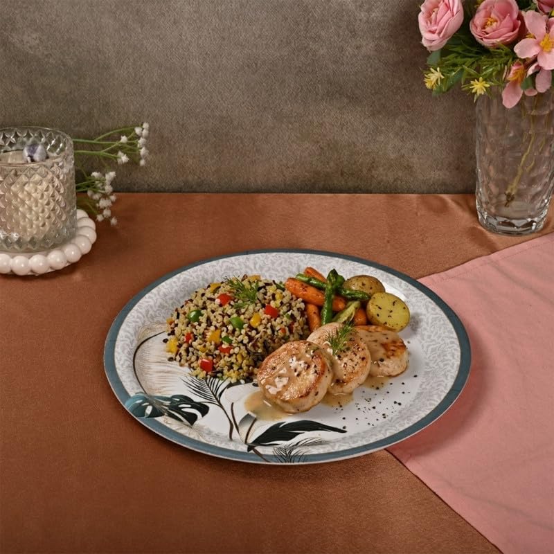 Image of Golden Fish 6 Pcs Dinner Plate Set for Home Dining | Full Size Serving Plates for Meals | Uniform Design for Table Setup | Stackable, Easy to Maintain & Suitable for Daily Use & Gifting