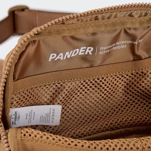 Image of Pander Two Way Zipper Fanny Pack Nylon Everywhere Belt Bag for Women, Water Repellent Waist Packs, Crossbody Bags with Adjustable Strap (Caramel Brown).