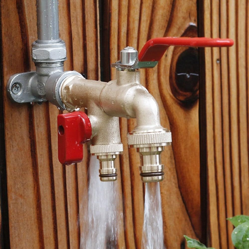 Conector de tubería de Agua de 1/2 '' Adaptador de Agua de 2 1 vías Manguera de jardín Grifo de riego Válvula de Repuesto Grifo de Ajuste, F