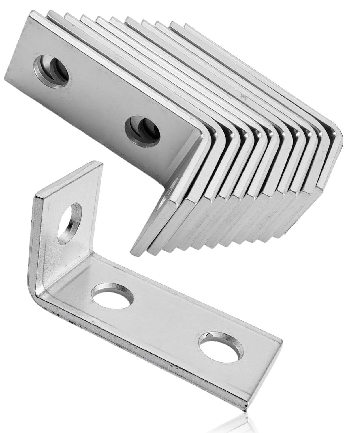 3 Hole 90 Degree L Shaped Fitting Bracket Corner Brace Fit for 1/2" Bolt in 1-5/8" Strut Channel, 12 Pcs 90 Degree Metal Framing Connector
