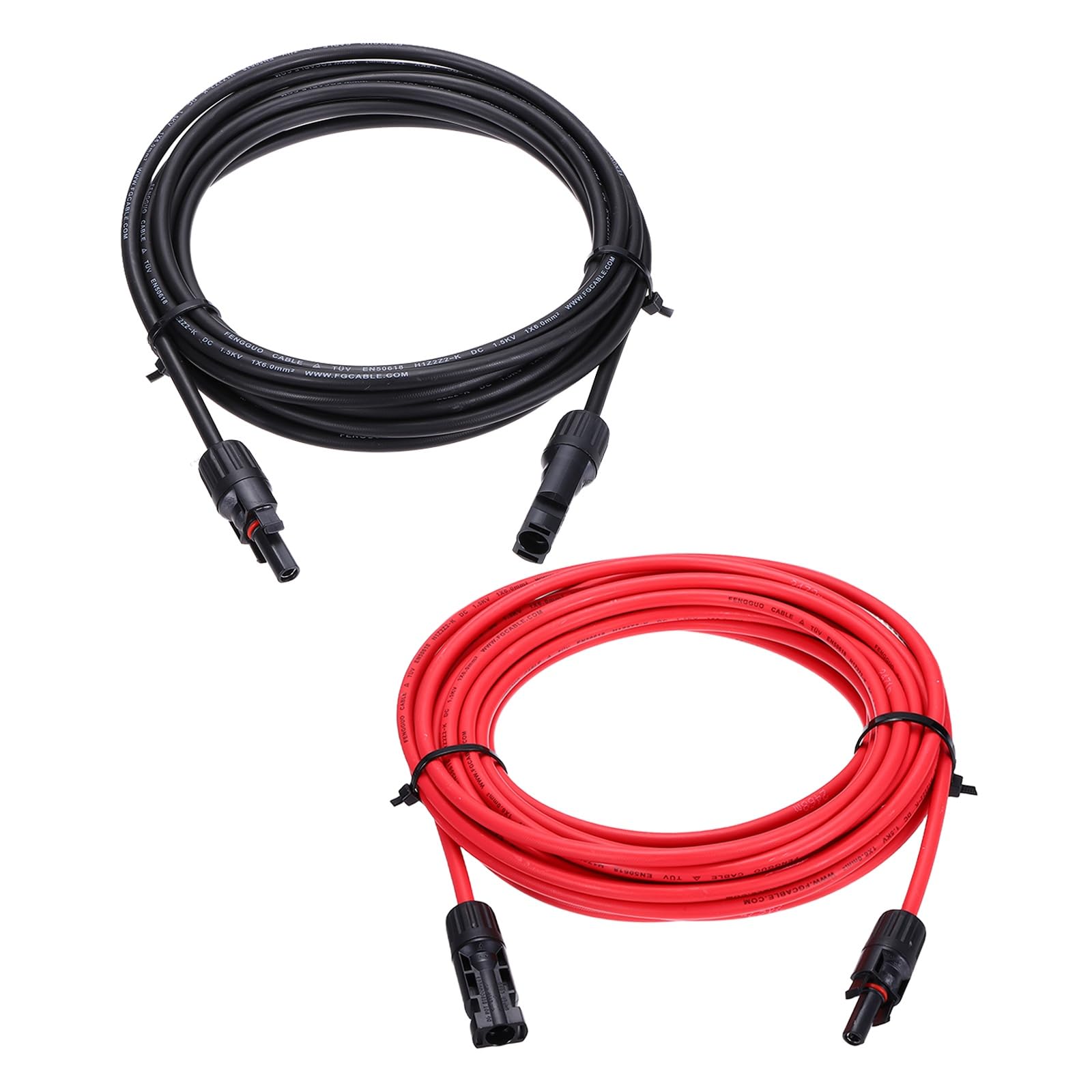 QUARKZMAN 1 Coppia Cavo Di Estensione Pannello Solare, 10AWG 1000V Maschio A Femmina Cavo Di Estensione Solare Impermeabile, Cavo Pannello, Nero&Rosso 33ft