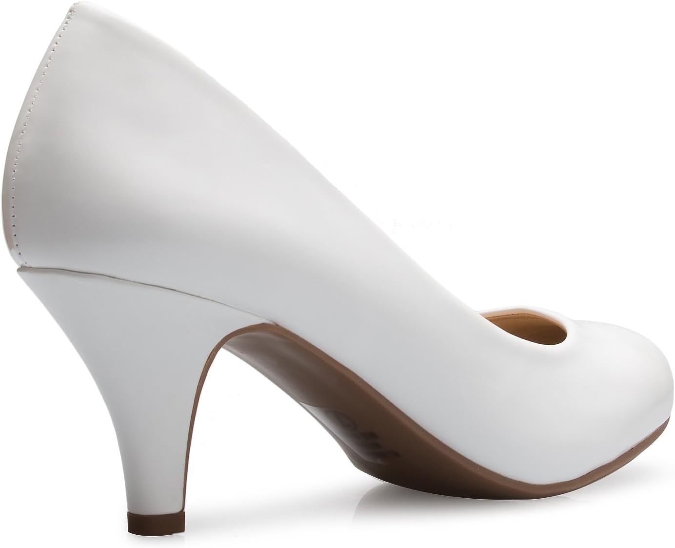 Olivia K Women's Comfort Classic Round Toe Kitten Low Mid Heel Dress Pumps - Image 3