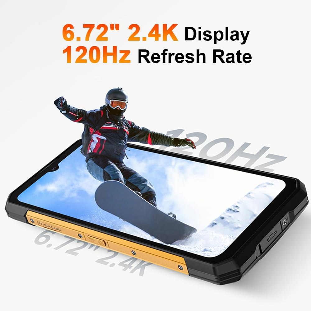 DOOGEE S200 X 5G Cellulari, 32GB + 512GB (2TB), 10100mAh/33W, Rugged 5G Smartphone, 100MP + 20MP (Vision Nocturne) + 20MP Telefono, 6,72 pollici FHD+ 120Hz + 1.32" AMOLED Smartphones Nero