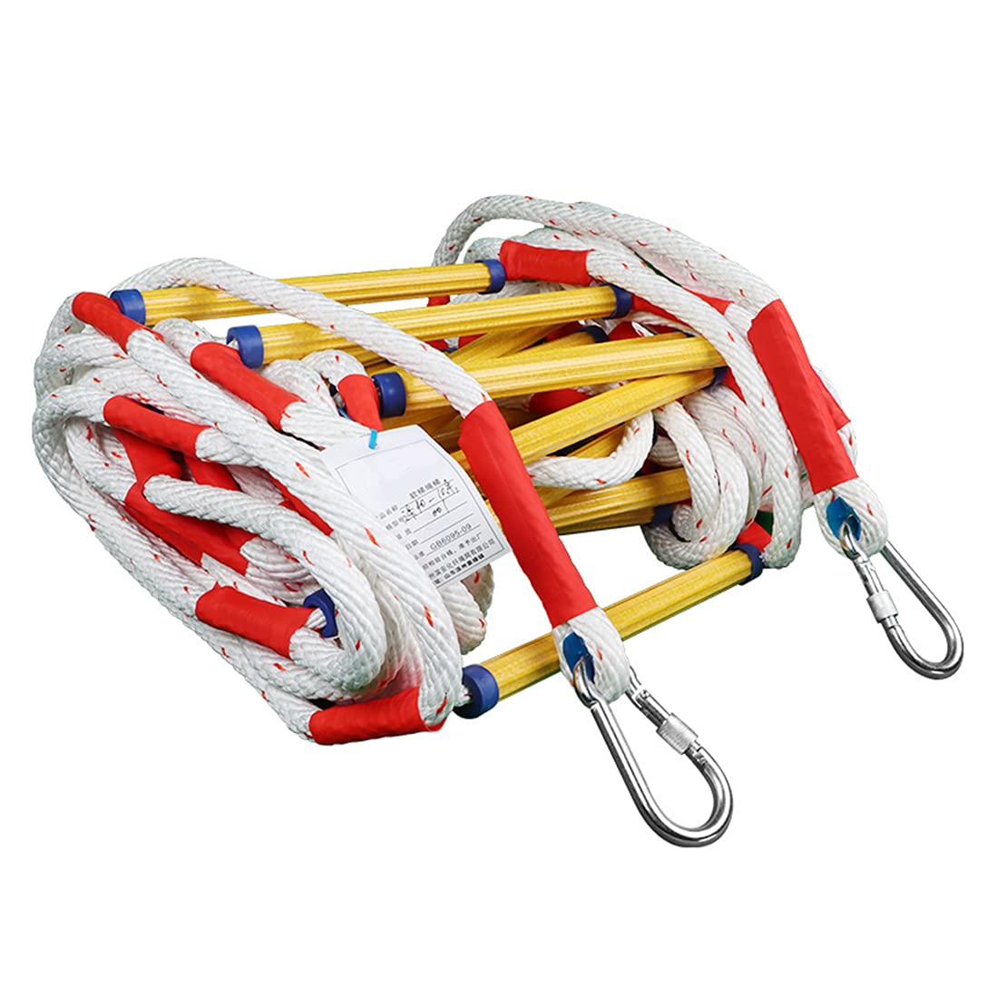 KFGISD, Window Ladder Fire Escape,Emergency Climbing Rope Ladders with Carabiners,for Indoor or Outdoor Play Set/20M,Rope Ladder(12m)
