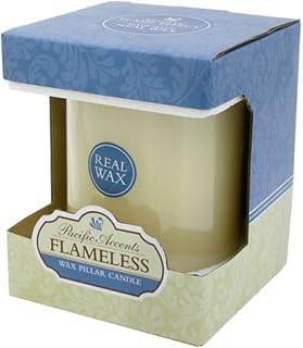 Flickering Flameless Candle - Ivory Real Wax Pillar Candles with 4 and 8 Hour Timer - Battery Operated Candles with Electric LED Flickering Flame Effect (4" x 6")