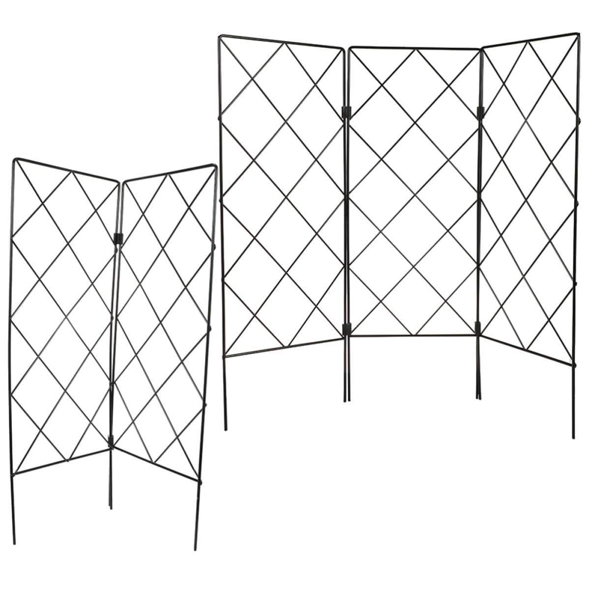 UKCOCO 5 Pezzi Supporto per Piante Rampicanti Pieghevole Traliccio per Piante da Giardino in Ferro Nero Crescita Verticale Casa e Giardino