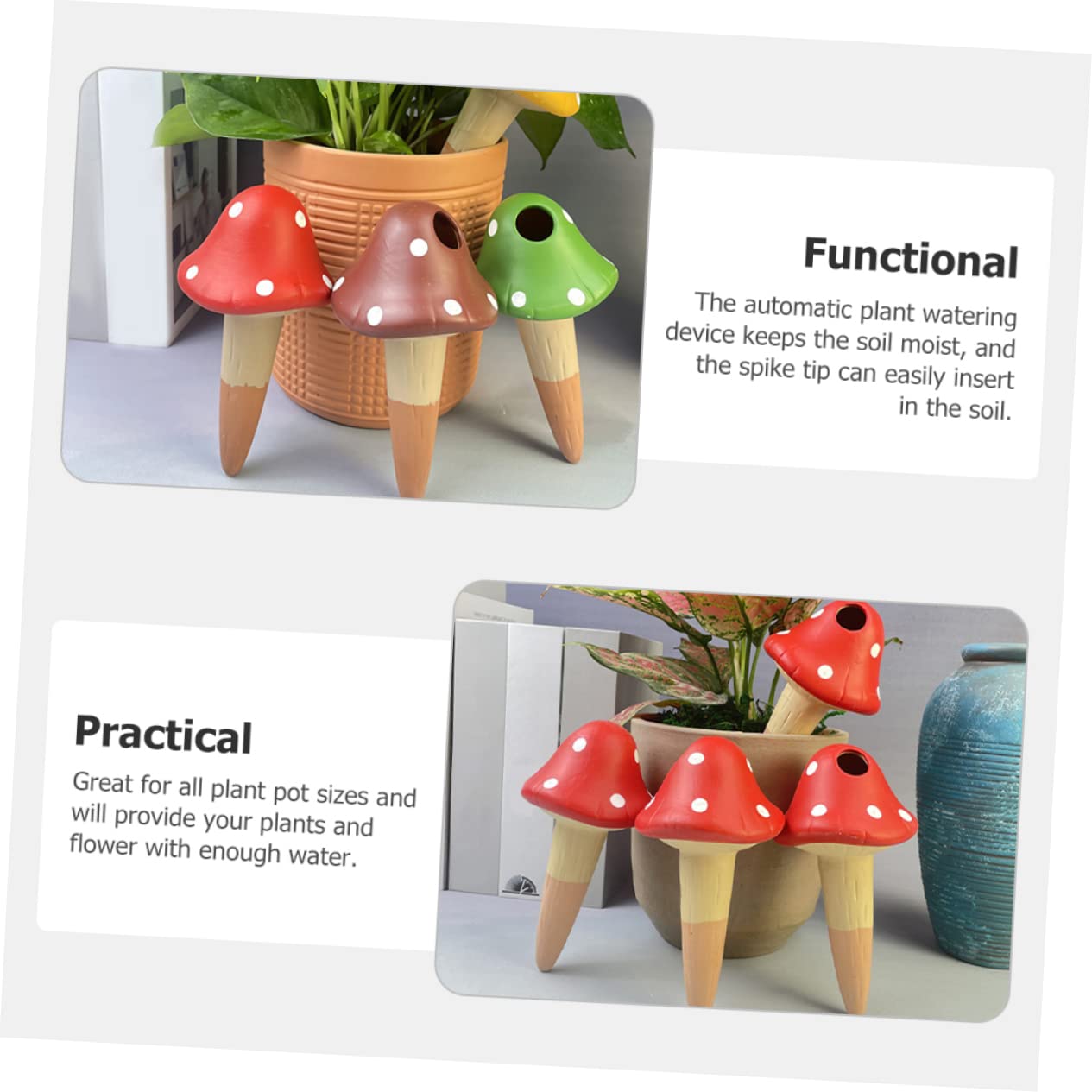 TOYANDONA 2 Ensembles Dispositif D'Arrosage Automatique Piquets Plante Auto-Arrosage Globes D'Arrosage Automatique Jardin Arrosage Automatique Pointes Forme 4 pièces * 2