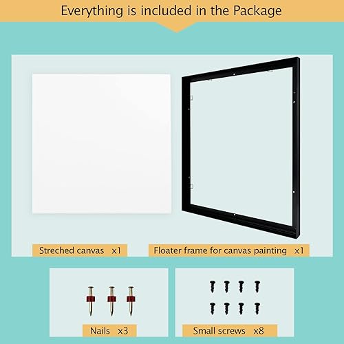 Miniatura 3 de Marco de lienzo de 30 x 40 pulgadas, con lienzo estirado en blanco, 9/10 pulgadas de grosor para pintar (2 lienzos + 2 marcos)