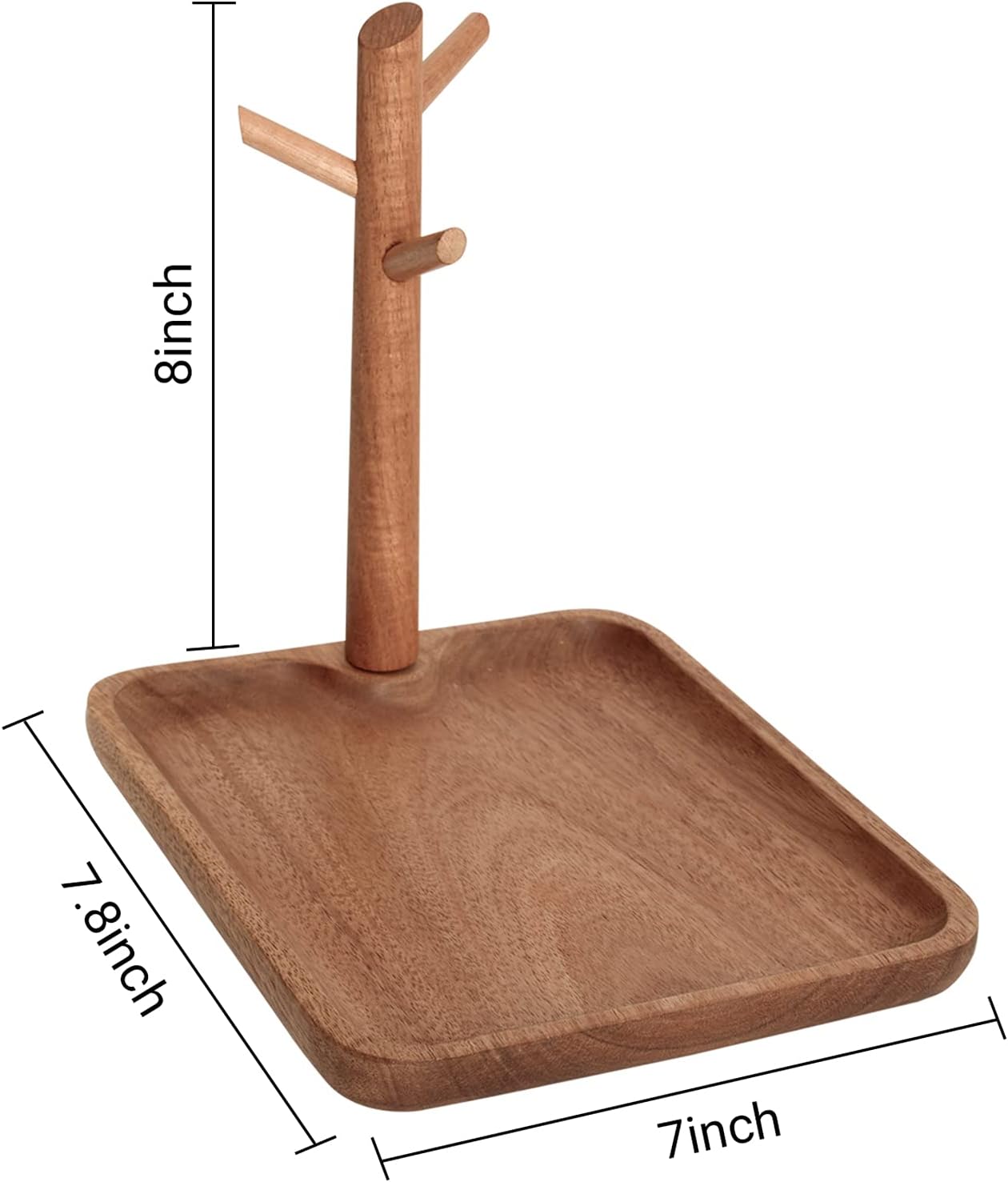 Key Bowl for Entryway Table, Wooden Valet Tray Organizer, Perfume Tray for Dresser, 3 Tiers Wood Rack for Keys, Rings, Wallet, Jewelry, Phone and More