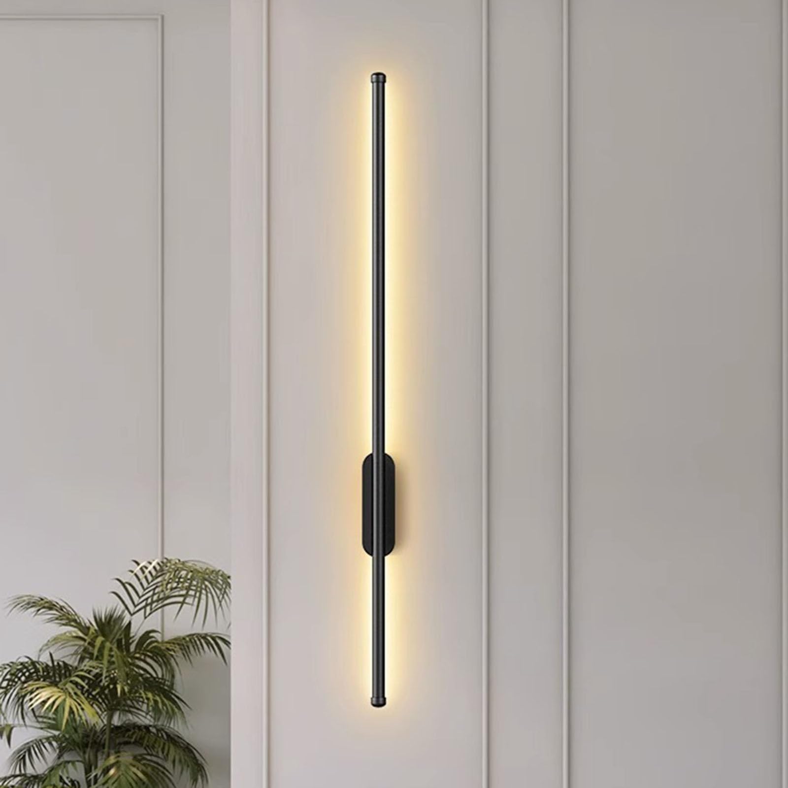 SXWNBIFH wall lamp Modern LED Wall Lights Battery Operated Set of Two, Indoor Wireless Rechargeable Wall Sconces with Remote Control, Long Strip Linear Sconce Lamp
