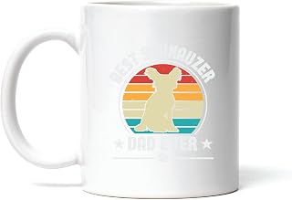 Best Dad Schnauzer Gift Unique Design 21Miniature Schnauzer Dog Gifts for Dog Lovers 11oz 15oz White Coffee Mug
