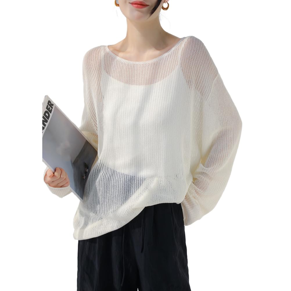Donna Maglia Scava Fuori Dalla Spalla Grembiule Manica Lunga Loose Fit Pigro Casual Top