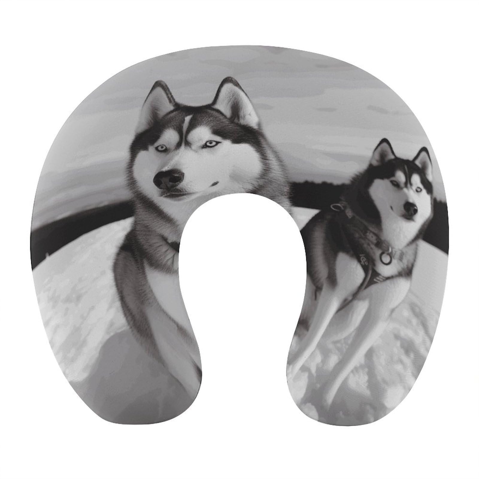 Btcowzrv Style Husky Dogs Snow U Shaped Neck Pillow Travel Pillows