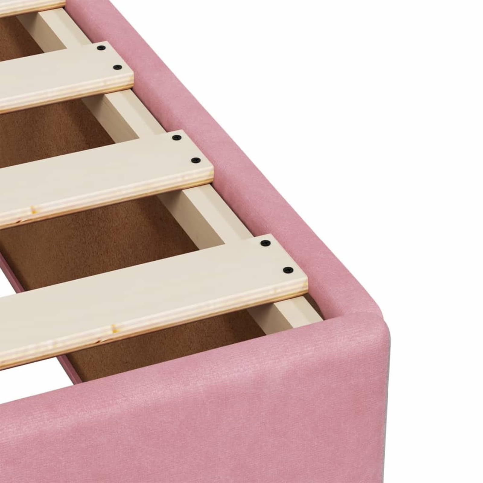 ATOMSTACK MAKER Letto a molle, rosa, 140 x 190 cm, con materasso a molle insacchettate e rivestimento in velluto traspirante, morbido, di supporto, lavabile, con testiera e rete a doghe