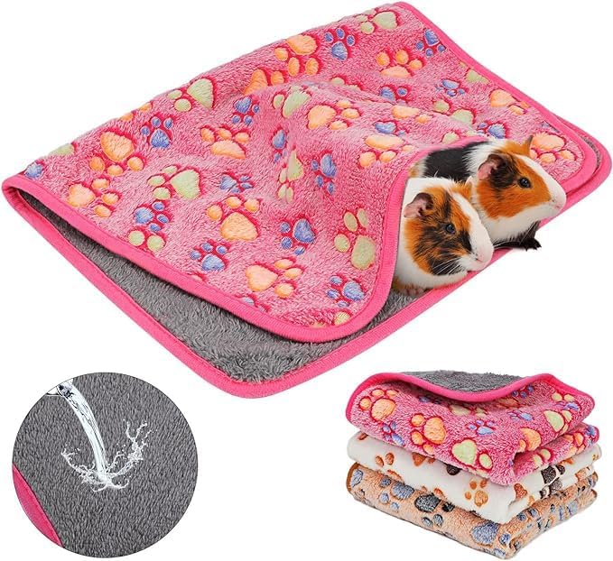 HYLYUN Waterproof Guinea Pig Blankets, 3 Pack Washable Small Animal