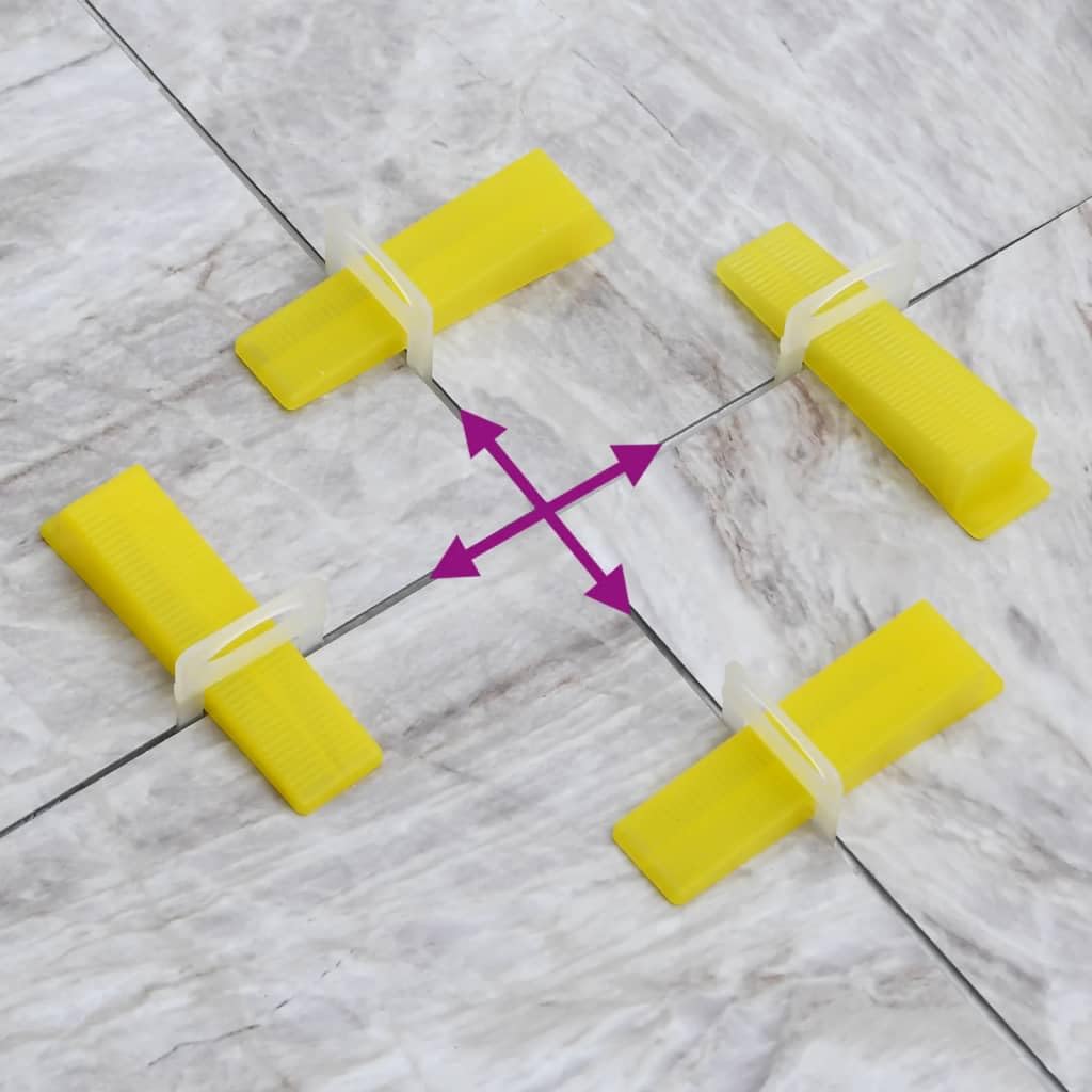 Clips de nivelación de azulejos, 250 unidades, PP, transparentes, 2 mm, espaciadores para sistemas de nivelación de baldosas, para suelo y pared, azulejos para renovación de bricolaje
