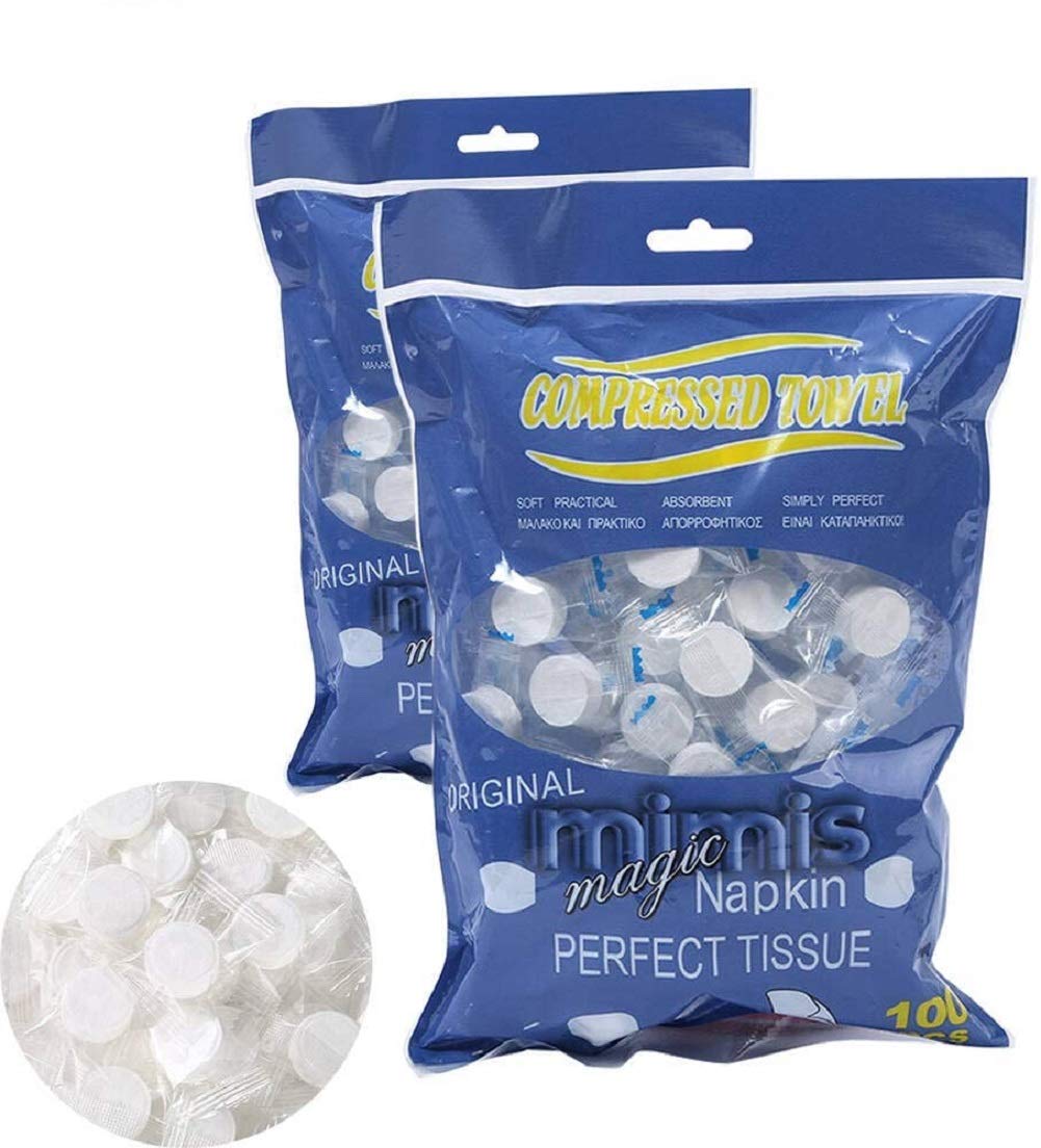 Ai-Fun Compressed Magic Towel, Napkin Tissue, Camping Wipes, Coin Tissue, Disposable Just add Water (200PCS(2Pack))