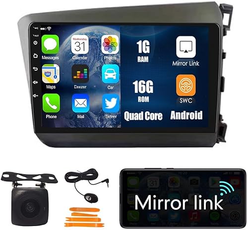 Miniatura 9 de WOSTARS Coche Android Navegación Estéreo GPS Radio Reverse Cámara Pantalla 9 "IPS Pantalla Táctil Headunit Tablet Pad Media Player para Honda Civic